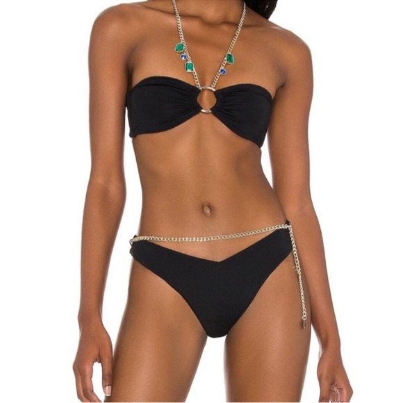WeWoreWhat Belted Delilah Bikini Bottom in Black - Picture 5 of 13